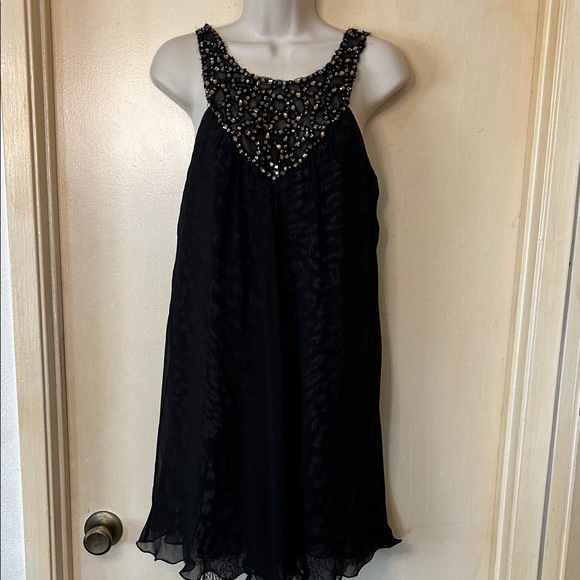 BCBGMaxAzria Black Beaded Mini Dress size 4 - Picture 1 of 16